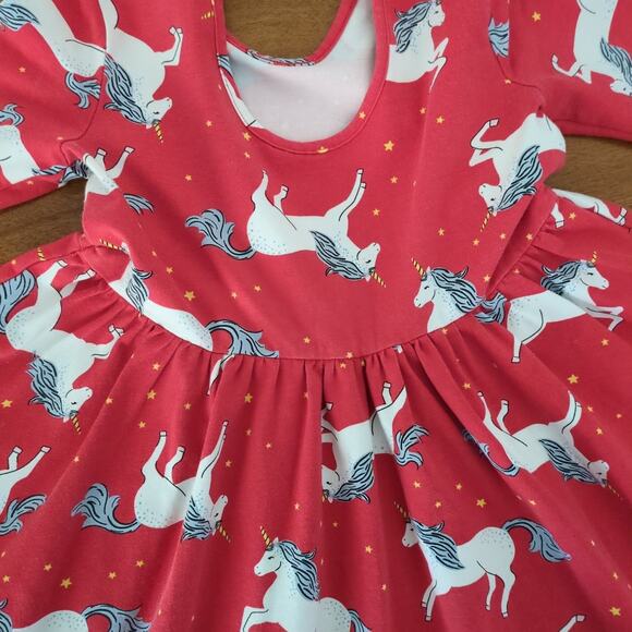 Hannah Andersson Magical Festival Unicorn Cotton Skater Dress size 6/7 GUC - Picture 9 of 12